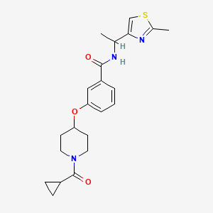 3-{[1-(cyclopropylcarbonyl)-4-piperidinyl]oxy}-N-[1-(2-methyl-1,3-thiazol-4-yl)ethyl]benzamide