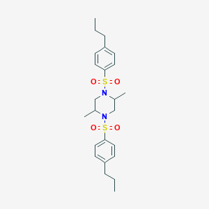 2,5-dimethyl-1,4-bis[(4-propylphenyl)sulfonyl]piperazine