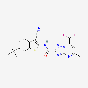 N-[6-(TERT-BUTYL)-3-CYANO-4,5,6,7-TETRAHYDRO-1-BENZOTHIOPHEN-2-YL]-7-(DIFLUOROMETHYL)-5-METHYL[1,2,4]TRIAZOLO[1,5-A]PYRIMIDINE-2-CARBOXAMIDE