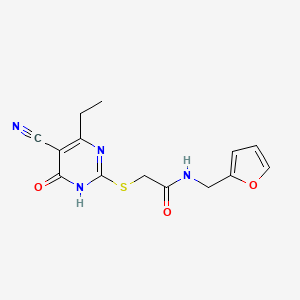 2-[(5-cyano-4-ethyl-6-oxo-1H-pyrimidin-2-yl)sulfanyl]-N-(furan-2-ylmethyl)acetamide