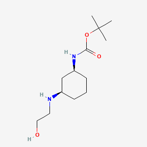 molecular formula C13H26N2O3 B595359 tert-butyl (1S,3R)-3-(2-hydroxyethylamino)cyclohexylcarbamate CAS No. 1245647-72-6