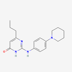 molecular formula C18H24N4O B5953623 2-{[4-(1-piperidinyl)phenyl]amino}-6-propyl-4(3H)-pyrimidinone 