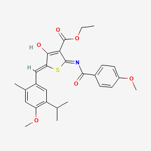 ethyl 5-(5-isopropyl-4-methoxy-2-methylbenzylidene)-2-[(4-methoxybenzoyl)amino]-4-oxo-4,5-dihydro-3-thiophenecarboxylate