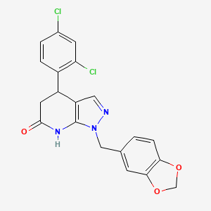 1-[(2H-1,3-BENZODIOXOL-5-YL)METHYL]-4-(2,4-DICHLOROPHENYL)-1H,4H,5H,6H,7H-PYRAZOLO[3,4-B]PYRIDIN-6-ONE