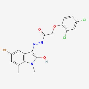 N'-(5-bromo-1,7-dimethyl-2-oxo-1,2-dihydro-3H-indol-3-ylidene)-2-(2,4-dichlorophenoxy)acetohydrazide