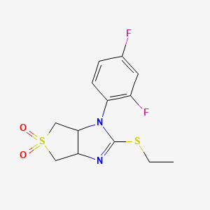 3-(2,4-Difluorophenyl)-2-ethylsulfanyl-3a,4,6,6a-tetrahydrothieno[3,4-d]imidazole 5,5-dioxide