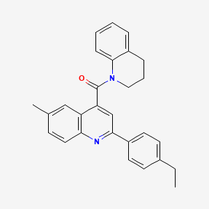 molecular formula C28H26N2O B5953764 3,4-DIHYDRO-1(2H)-QUINOLINYL[2-(4-ETHYLPHENYL)-6-METHYL-4-QUINOLYL]METHANONE 