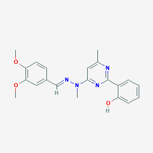 2-[4-[[(E)-(3,4-dimethoxyphenyl)methylideneamino]-methylamino]-6-methylpyrimidin-2-yl]phenol