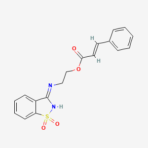 2-[(1,1-DIOXO-1H-1,2-BENZISOTHIAZOL-3-YL)AMINO]ETHYL (E)-3-PHENYL-2-PROPENOATE