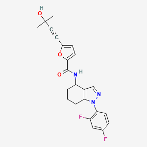 molecular formula C23H21F2N3O3 B5953846 N-[1-(2,4-difluorophenyl)-4,5,6,7-tetrahydro-1H-indazol-4-yl]-5-(3-hydroxy-3-methyl-1-butyn-1-yl)-2-furamide 