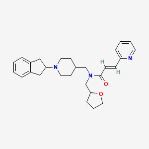 (2E)-N-{[1-(2,3-dihydro-1H-inden-2-yl)-4-piperidinyl]methyl}-3-(2-pyridinyl)-N-(tetrahydro-2-furanylmethyl)acrylamide