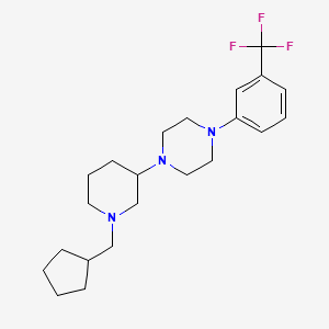 molecular formula C22H32F3N3 B5953896 1-[1-(cyclopentylmethyl)-3-piperidinyl]-4-[3-(trifluoromethyl)phenyl]piperazine 