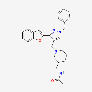 N-[(1-{[3-(1-benzofuran-2-yl)-1-benzyl-1H-pyrazol-4-yl]methyl}-3-piperidinyl)methyl]acetamide