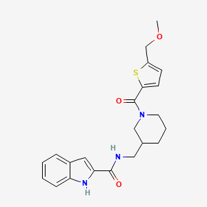 molecular formula C22H25N3O3S B5953900 N-[[1-[5-(methoxymethyl)thiophene-2-carbonyl]piperidin-3-yl]methyl]-1H-indole-2-carboxamide 