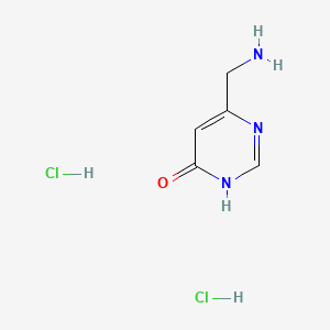 molecular formula C5H9Cl2N3O B595392 6-(氨甲基)-4-嘧啶醇二盐酸盐 CAS No. 1269054-56-9