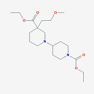 Ethyl 1-(1-ethoxycarbonylpiperidin-4-yl)-3-(2-methoxyethyl)piperidine-3-carboxylate