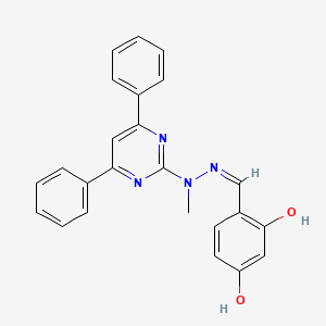 4-[(Z)-[(4,6-diphenylpyrimidin-2-yl)-methylhydrazinylidene]methyl]benzene-1,3-diol