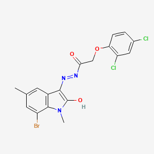 N'-(7-bromo-1,5-dimethyl-2-oxo-1,2-dihydro-3H-indol-3-ylidene)-2-(2,4-dichlorophenoxy)acetohydrazide