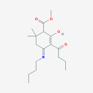 molecular formula C18H29NO4 B5953965 methyl 4-(butylamino)-3-butyryl-6,6-dimethyl-2-oxo-3-cyclohexene-1-carboxylate 