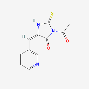 (5E)-3-ACETYL-5-[(PYRIDIN-3-YL)METHYLIDENE]-2-SULFANYLIDENEIMIDAZOLIDIN-4-ONE