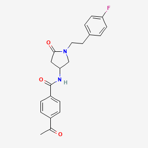 4-acetyl-N-{1-[2-(4-fluorophenyl)ethyl]-5-oxo-3-pyrrolidinyl}benzamide