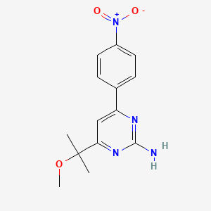 4-(2-methoxypropan-2-yl)-6-(4-nitrophenyl)pyrimidin-2-amine