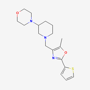 molecular formula C18H25N3O2S B5954042 4-(1-{[5-methyl-2-(2-thienyl)-1,3-oxazol-4-yl]methyl}-3-piperidinyl)morpholine 