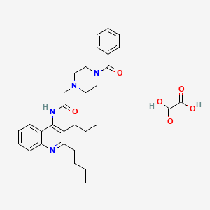 molecular formula C31H38N4O6 B5954063 2-(4-benzoyl-1-piperazinyl)-N-(2-butyl-3-propyl-4-quinolinyl)acetamide oxalate 