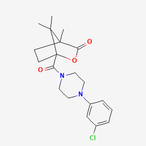 1-{[4-(3-Chlorophenyl)piperazin-1-yl]carbonyl}-4,7,7-trimethyl-2-oxabicyclo[2.2.1]heptan-3-one