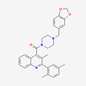 4-{[4-(1,3-benzodioxol-5-ylmethyl)-1-piperazinyl]carbonyl}-2-(2,5-dimethylphenyl)-3-methylquinoline