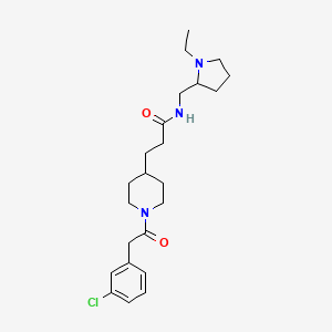 3-[1-[2-(3-chlorophenyl)acetyl]piperidin-4-yl]-N-[(1-ethylpyrrolidin-2-yl)methyl]propanamide