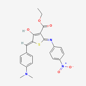 molecular formula C22H21N3O5S B5954113 ETHYL (5Z)-5-{[4-(DIMETHYLAMINO)PHENYL]METHYLIDENE}-2-[(4-NITROPHENYL)AMINO]-4-OXO-4,5-DIHYDROTHIOPHENE-3-CARBOXYLATE 