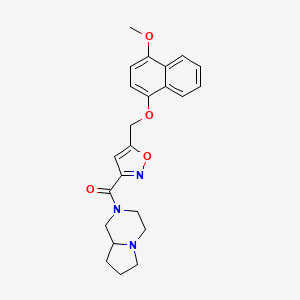 molecular formula C23H25N3O4 B5954145 2-[(5-{[(4-methoxy-1-naphthyl)oxy]methyl}-3-isoxazolyl)carbonyl]octahydropyrrolo[1,2-a]pyrazine 