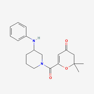 molecular formula C19H24N2O3 B5954146 6-[(3-anilino-1-piperidinyl)carbonyl]-2,2-dimethyl-2,3-dihydro-4H-pyran-4-one 