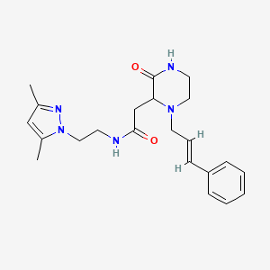 N-[2-(3,5-dimethyl-1H-pyrazol-1-yl)ethyl]-2-{3-oxo-1-[(2E)-3-phenyl-2-propen-1-yl]-2-piperazinyl}acetamide