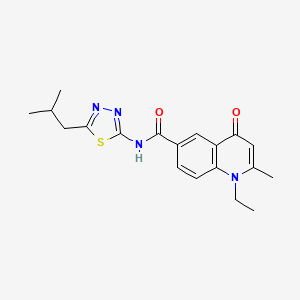 1-ethyl-2-methyl-N-[(2Z)-5-(2-methylpropyl)-1,3,4-thiadiazol-2(3H)-ylidene]-4-oxo-1,4-dihydroquinoline-6-carboxamide