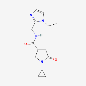 1-cyclopropyl-N-[(1-ethyl-1H-imidazol-2-yl)methyl]-5-oxo-3-pyrrolidinecarboxamide trifluoroacetate