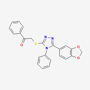 molecular formula C23H17N3O3S B5954175 2-{[5-(1,3-benzodioxol-5-yl)-4-phenyl-4H-1,2,4-triazol-3-yl]thio}-1-phenylethanone 