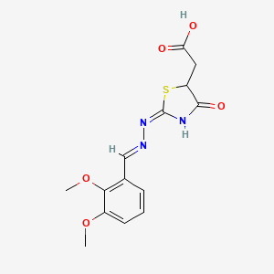 {2-[(2,3-dimethoxybenzylidene)hydrazono]-4-oxo-1,3-thiazolidin-5-yl}acetic acid