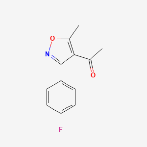 molecular formula C12H10FNO2 B595424 Ethanone, 1-[3-(4-fluorophenyl)-5-methyl-4-isoxazolyl]- CAS No. 169814-55-5
