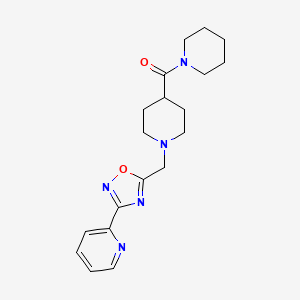 Piperidin-1-yl-[1-[(3-pyridin-2-yl-1,2,4-oxadiazol-5-yl)methyl]piperidin-4-yl]methanone