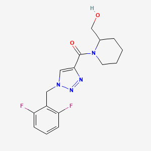 molecular formula C16H18F2N4O2 B5954295 (1-{[1-(2,6-difluorobenzyl)-1H-1,2,3-triazol-4-yl]carbonyl}-2-piperidinyl)methanol 