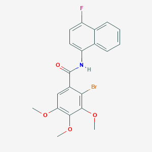 molecular formula C20H17BrFNO4 B5954296 2-bromo-N-(4-fluoronaphthalen-1-yl)-3,4,5-trimethoxybenzamide 