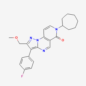 7-cycloheptyl-3-(4-fluorophenyl)-2-(methoxymethyl)pyrazolo[1,5-a]pyrido[3,4-e]pyrimidin-6(7H)-one