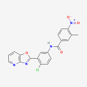 molecular formula C20H13ClN4O4 B5954352 N-[4-chloro-3-([1,3]oxazolo[4,5-b]pyridin-2-yl)phenyl]-3-methyl-4-nitrobenzamide 