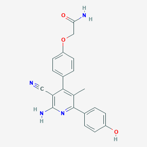 2-{4-[2-amino-3-cyano-6-(4-hydroxyphenyl)-5-methylpyridin-4-yl]phenoxy}acetamide