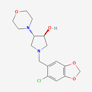 (3S,4S)-1-[(6-chloro-1,3-benzodioxol-5-yl)methyl]-4-morpholin-4-ylpyrrolidin-3-ol