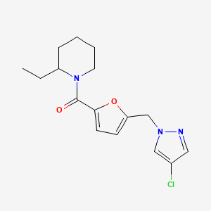 1-{5-[(4-chloro-1H-pyrazol-1-yl)methyl]-2-furoyl}-2-ethylpiperidine