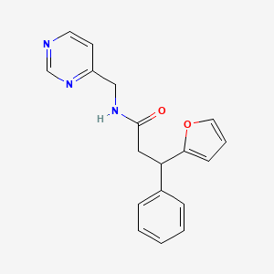 3-(furan-2-yl)-3-phenyl-N-(pyrimidin-4-ylmethyl)propanamide