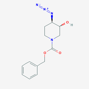 molecular formula C13H16N4O3 B595444 n-Carbobenzoxy-trans-3-hydroxy-4-azidopiperidine CAS No. 167832-25-9